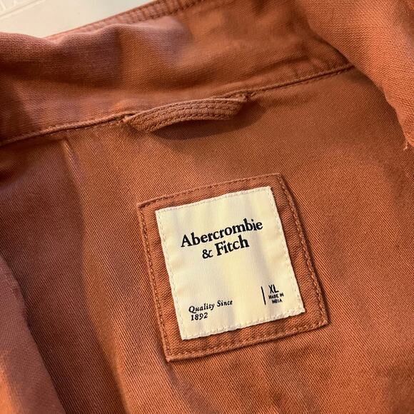 Abercrombie & Fitch Pink Cotton Utility Cargo Cropped Zip Up Jacket Size XL - Picture 6 of 11